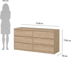 Скрин от декор от дъб в естествен цвят 154x76x50 cm Naia – Tvilum