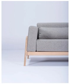 Сив диван с масивна дъбова конструкция , 180 см Fawn - Gazzda