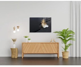 Картина върху стъкло 70x50 cm Feather - Wallity