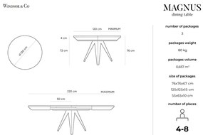 Кръгла сгъваема трапезна маса с допълнителна плоча с дъбов плот ø 120 cm Magnus – Windsor &amp; Co Sofas