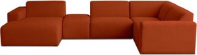 Ъглов диван от букле в тухлен цвят ("U" форма) Roxy – Scandic