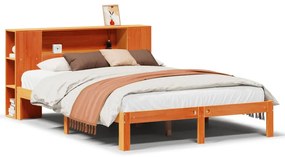 3322525 vidaXL Легло с етажерка за книги, без матрак, 120x190 см, бор масив