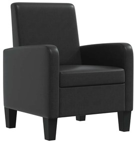 241109 vidaXL Фотьойл, черен, изкуствена кожа