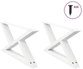 4012693 vidaXL Крака за масичка за кафе 2 бр. бели 70x(30-31,3) cm стомана