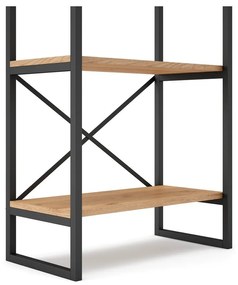 Рафт от черен/естествен дъб 58x175 cm Dusan - Marckeric