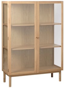 Витрина от дъбова дървесина в естествен цвят 140x100 cm Elba - Unique Furniture