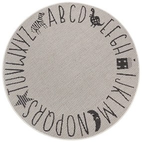 Кремав детски килим Писма, ø 120 cm - Ragami