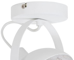 Индустриален плафон бял със сребро 15 см регулируем - Magnax