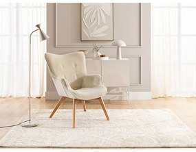 Бежов фотьойл с табуретка от рипсено кадифе Niko – Ropez