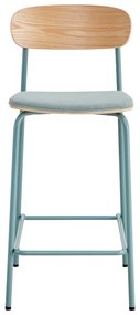 Бар столове в комплект от 2 броя в синьо-натурален цвят (височина на седалката 66 см) Adriana - Marckeric