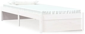 814910 vidaXL Рамка за легло бяла масивно дърво 75x190 см Small Single