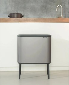 Кош за боклук Brabantia Bo Touch 651105, 36 л, Плавно и безшумно отваряне, Голям отвор, Сив