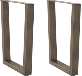 4012647 vidaXL Крака за трапезна маса, V-образни, 2 бр., естествена стомана, 70 x (72-73,3) см, стомана