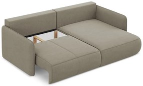 Бежов разтегателен ъглов диван с място за съхранение (десен ъгъл) Nanea – Makamii