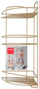 Ъглов стоманен рафт за баня в златисто Onda – Metaltex