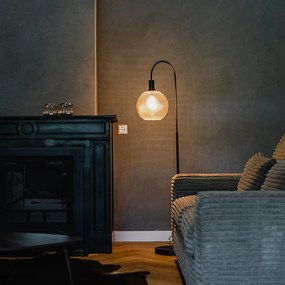 Дизайнерски подов аплик черен с опушено стъкло - Chico