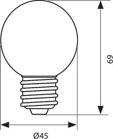 LED крушка VIVALUX COLORS LED, 1W, E27, червен