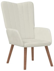 327664 vidaXL Релаксиращ стол, кремавобял, кадифе