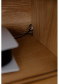 Витрина от масивен дъб с плъзгащи се врати в естествен цвят 135x73,5x48 cm Italic – UMAGE