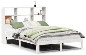 3322551 vidaXL Легло с етажерка за книги, без матрак, 120x190 см, бор масив