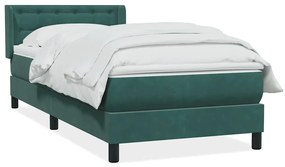 3318480 vidaXL Box Spring легло с матрак Тъмнозелено 90x220 cm Кадифе