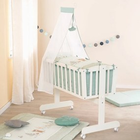 Светлозелено памучно детско спално бельо за детско креватче 80x80 cm Woodland Buddies – Roba