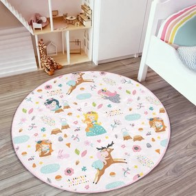 Светлорозов детски килим ø 80 cm Comfort - Mila Home