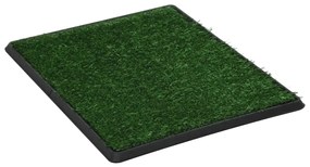 170768 vidaXL Кучешка тоалетна с тава и изкуствена трева, зелена, 64x51x3 см