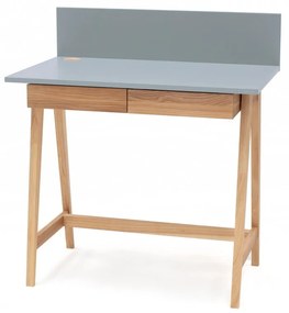 Сиво бюро с основа от ясенова дървесина, дължина 85 cm Luka - Ragaba