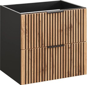 COMAD XILO BLACK WOTAN 82-60-D-2S- Шкаф за баня под мивка XILO, черно/дъб