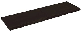 363851 vidaXL Стенен рафт тъмнокафяв 200x60x(2-6) см обработен масивен дъб