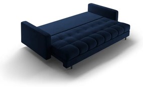 Тъмносин кадифен разтегателен диван с място за съхранение 222 cm Bali – Cosmopolitan Design