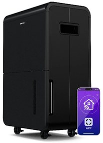 Klarstein Изсушител DryFy Connect 70, 70 л на ден, до 140 м², WiFi, управление чрез приложение, мобилен, резервоар за вода