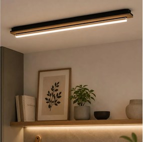 Brilagi - LED таванно осветително тяло WOODY FLAT LED/25W/230V 118 cm дъб/черно