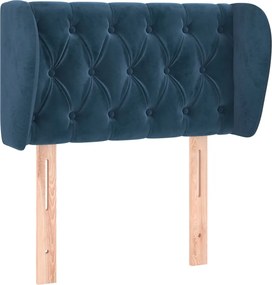 3117514 vidaXL Горна табла за легло с уши, тъмносиня, 83x23x78/88 см, кадифе