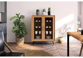 Витрина от дъбова дървесина в естествен цвят 97x125 cm Abies - The Beds