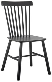 Черен трапезен стол от масивно каучуково дърво Mill – Bloomingville