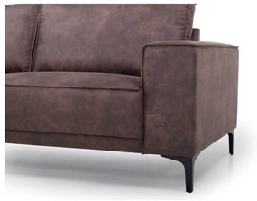 Тъмнокафяв ъглов диван от изкуствена кожа (ляв ъгъл) Copenhagen - Scandic