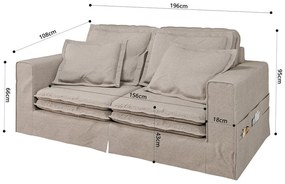 Бежов диван 196 cm Nora – Ropez