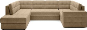 Ъглов диван Bale U-Тъмнобежов-Ляв