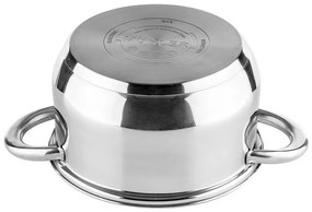 Комплект съдове за готвене Muhler MR-1242, 12 части, Неръждаема стомана, Трислойно дъно, Индукция, Сребрист