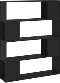809189 vidaXL Библиотека/разделител за стая, черна, 100x24x124 см