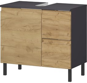 Тъмно сив шкаф под мивката от дъб 60x56 cm Salinas - Germania