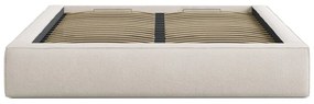 Кремаво двойно легло 160x200 cm тапицирано с място за съхранение с включена подматрачна рамка Simon Darren – Micadoni
