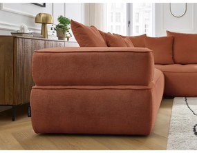 Теракотен шенилов ъглов диван (десен ъгъл/L форма) Whesley – Bobochic Paris