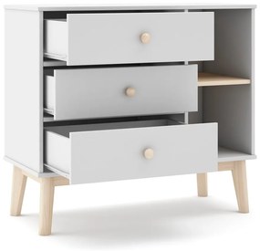 Бял нисък скрин за деца 90x81 cm Esteban - Marckeric