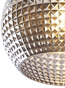 Таванна лампа в стил Арт Деко черна с опушено стъкло - Sphere