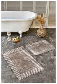 Кафяви кадифени килими за баня в комплект от 2 бр. 60x100 cm – Mila Home