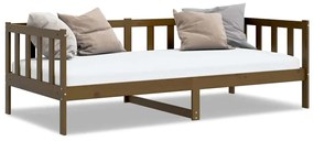 806943 vidaXL Дневно легло без матрак, меденокафяв, бор масив, 90x200 см