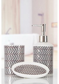 Комплект аксесоари за баня от полирезин в черно и бяло Lidya - Mioli Decor